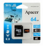 Карта пам`ятi MicroSDXC 64GB UHS-I/U3 Class 10 Apacer (AP64GMCSX10U8-R) + SD адаптер