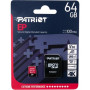 MicroSDXC 64GB UHS-I/U3 Class 10 Patriot EP A1 R100/W80MB/s + SD-adapter (PEF64GEP31MCX)