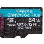 MicroSDXC 64GB UHS-I/U3 Class 10 Kingston Canvas Go! Plus R170/W70MB/s (SDCG3/64GBSP)