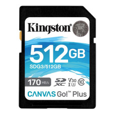 SDXC 512GB UHS-I/U3 Class 10 Kingston Canvas Go! Plus R170/W90MB/s (SDG3/512GB)