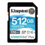 SDXC 512GB UHS-I/U3 Class 10 Kingston Canvas Go! Plus R170/W90MB/s (SDG3/512GB)
