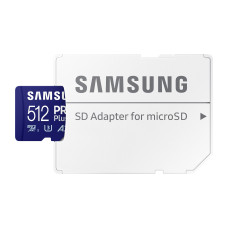 Карта пам`яті MicroSDXC 512GB UHS-I/U3 Class 10 Samsung Pro Plus + SD-адаптер (MB-MD512SA/EU)