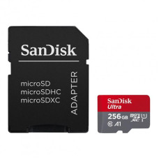 Карта пам`ятi MicroSDXC 256GB UHS-I Class 10 SanDisk Ultra A1 R150MB/s + SD-adapter (SDSQUAC-256G-GN6MA)