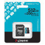 Карта пам`яті MicroSDXC 512GB UHS-I/U3 Class 10 Kingston Canvas Go! Plus R200/W160MB/s + SD-адаптер (SDCG4/512GB)