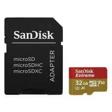 Карта пам`ятi MicroSDHC 32GB UHS-I/U3 Class 10 SanDisk Extreme A1 R100/W60MB/s + SD-adapter (SDSQXAF-032G-GN6MA)