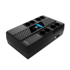 ИБП NJOY Token 800 (UPCSBLS680TTOAZ01B), Lin.int., 8 x Schuko, USB, LCD, пластик