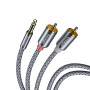 Кабель Essager Monster 3.5 мм - 2xRCA (M/M), 2 м, Grey (EYPZJ-MYA0H)