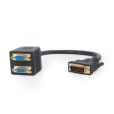 Разветвитель Cablexpert (A-DVI-2VGA-01) 1хDVI-2хVGA, 0.3м, Black