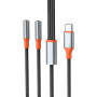 Кабель XO AUX 2х3.5 мм - USB Type-C (F/M), 1 м, Black (NB-R269B.black)
