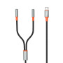 Кабель XO AUX 2х3.5 мм - USB Type-C (F/M), 1 м, Black (NB-R269B.black)