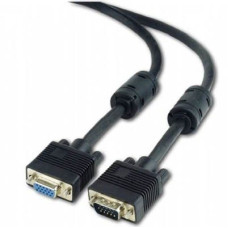 Кабель удлинитель Cablexpert (CC-PPVGAX-10B) VGA-VGA HD15M/HD15F с 2-мя фер. кольцами, черный, 3м