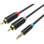 Кабель Vention 3.5 мм - 2хRCA (M/M), 1 м, Black (BCLBF)