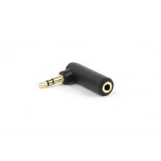 Адаптер Cablexpert (A-3.5M-3.5FL) 3.5 mm M - 3.5 mm F, угловой, черный