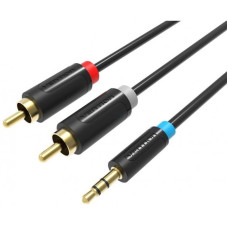 Кабель Vention 3.5 мм - 2хRCA (M/M), 3 м, Black (BCLBI)