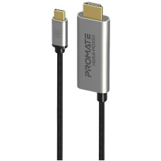 Кабель Promate USB Type-C - HDMI V 2.0 (M/M), 1.8 м, HDMI-PD100 Grey