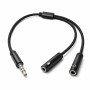 Адаптер ColorWay 3.5 мм - 2х3.5 мм (M/F), 0.28 м, Black (CW-AD-J2FJ)