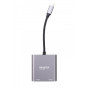Адаптер-переходник Maxxter (V-CM-2HDMI), USB-C-2хHDMI, серый