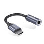 Адаптер Essager USB Type-C - 3.5 мм (M/F), 0.1 м, Black (EZJE01-0G)