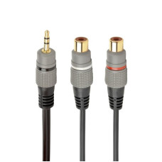 Аудио-кабель Cablexpert (CCAP-RCAM2F-0.2M) 3.5мм-2RCA, 0.2м, Black