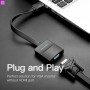 Адаптер Vention Flat HDMI - VGA (M/F), зі звуком і живленням, 0.15 м, чорний (42161)