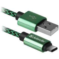 кабель DEFENDER (87816)USB09-03T PRO USB(AM)-C Type, 1m зелений