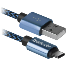 кабель DEFENDER (87817)USB09-03T PRO USB(AM)-C Type, 1m синій