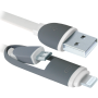 Кабель DEFENDER USB10-03BP USB(AM)-MicroUSB+Lightning білий 1м
