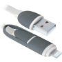 Кабель DEFENDER USB10-03BP USB(AM)-MicroUSB+Lightning білий 1м