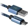 кабель DEFENDER (87805)USB08-03T USB(AM)-MicroBM 1.0m, синій