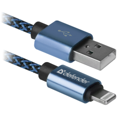 кабель DEFENDER (87811)ACH01-03T USB(AM)-Lighting 1m, 2.1A синий