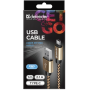 кабель DEFENDER (87812)USB09-03T PRO USB(AM)-C Type, 1m золотистий
