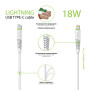 Кабель Intaleo CBFLEXTL1 USB-C-Lightning 1.2м White (1283126504099)