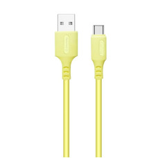 Кабель ColorWay USB-USB Type-C, soft silicone, 2.4А, 1м, Yellow (CW-CBUC043-Y)