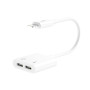 Перехідник XO Lightning - 2хLightning (M/F) with control White (XO-NBR172A-WH)