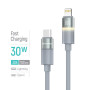 Кабель ColorWay USB Type-C - Lightning (M/M), warm light, 3А, 1 м, Grey (CW-CBPDCL092-GR)