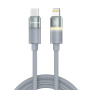 Кабель ColorWay USB Type-C - Lightning (M/M), warm light, 3А, 1 м, Grey (CW-CBPDCL092-GR)
