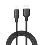 Кабель ColorWay USB - USB Type-C (M/M), TPE embossed, 3А, 1 м, Black (CW-CBUC101-BK)