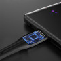 Кабель ColorWay USB-Type-C, 2.4А, 1м, PVC + Led, Black (CW-CBUC034-BK)