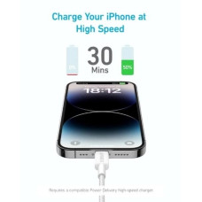 Кабель Anker 322 USB-C - Lightning, 1.8 м, White (A81B6H21)