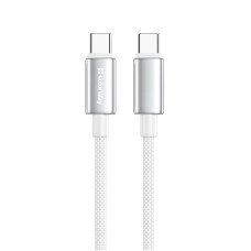 Кабель ColorWay USB Type-C - USB Type-C (M/M), zinc alloy braided, 5А, 2 м, White (CW-CBPDCC099-WT)