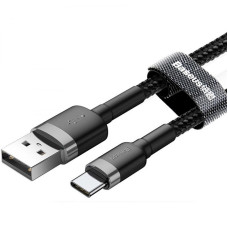 Кабель Baseus Cafule USB-USB-C, 3A, 0.5м Black/Grey (CATKLF-AG1)