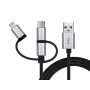 Кабель REAL-EL Premium USB2.0 AM-3in1 Lightning/microUSB/USB-C 1m, черний