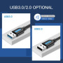 Кабель Vention USB - USB V 3.0 (M/M), 1 м, Black (CONBF)