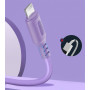 Кабель ColorWay USB-Lightning, soft silicone, 2.4А, 1м, Purple (CW-CBUL044-PU)