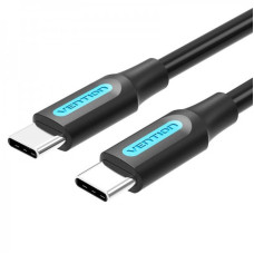 Кабель Vention USB Type-C - USB Type-C TPE Round PD 60W, 3A, 1.5m, Black (COSBG)