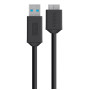 Кабель Belkin USB-A 3.0 - MicroUSB 3.0 (5Gbps) 0.9 м Black (F3U166bt03-BLK)