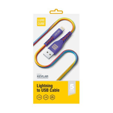 Кабель Luxe Cube Kevlar USB-Lightning, 1.2м, радужный (8886668686341)