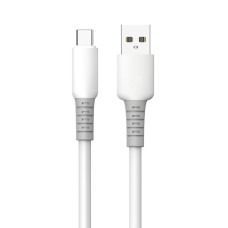 Кабель ColorWay USB - USB Type-C (M/M), liquid silicone, 3А, 1 м, White (CW-CBUC093-WT)