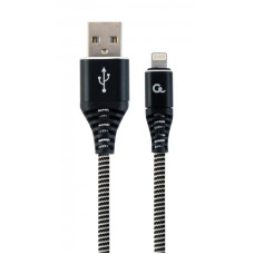 Кабель Cablexpert (CC-USB2B-AMLM-1M-BW) USB 2.0 A - Lightning, преміум, 1м, чорний