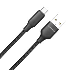 Кабель ColorWay USB - USB Type-C (M/M), TPE embossed, 3А, 2 м, Black (CW-CBUC102-BK)